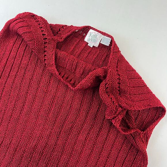 Knot deVille Vintage sweater vest sleeveless Silk Blend Maroon women’s sz Medium - Picture 6 of 6